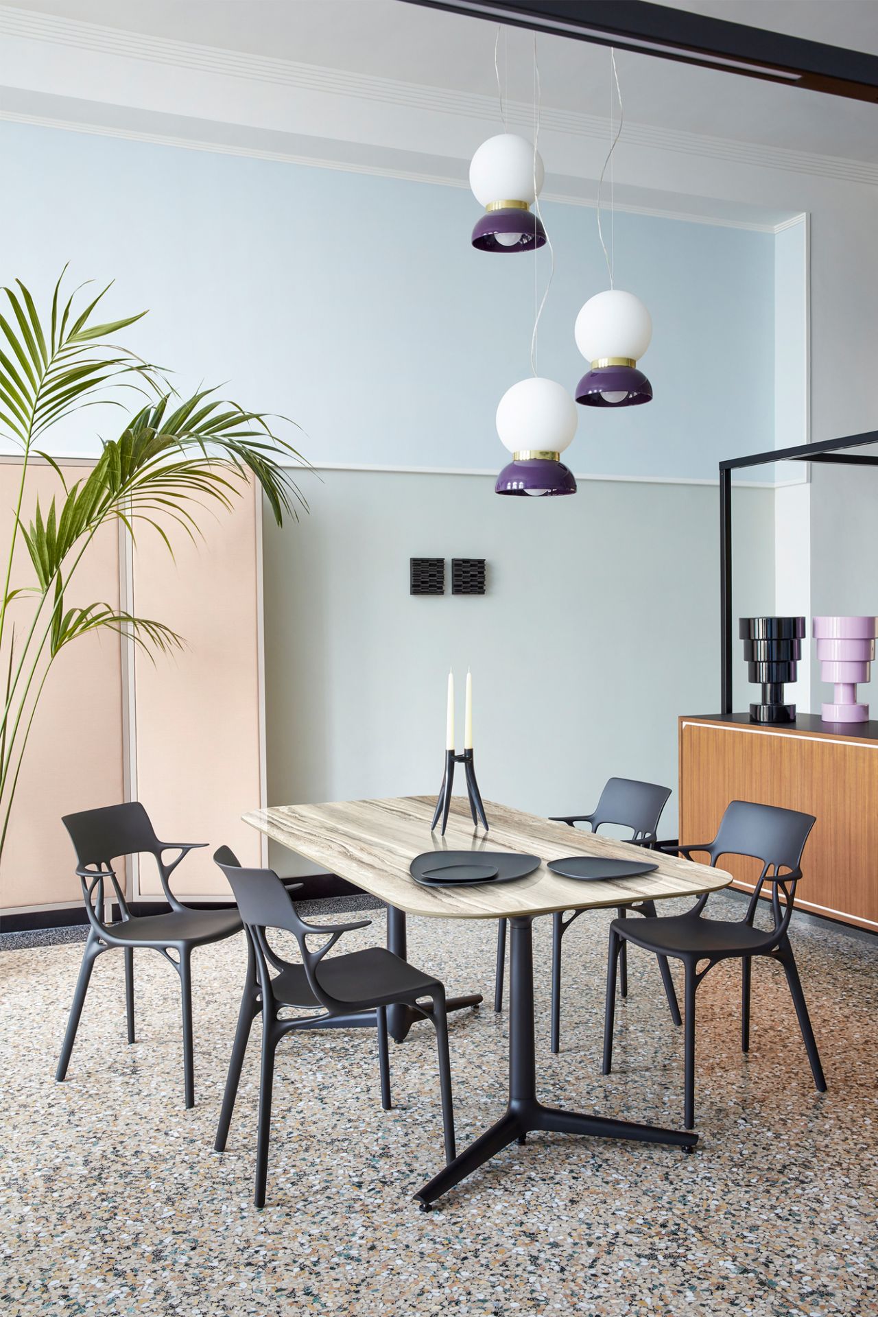 Kartell dining table and chairs sales